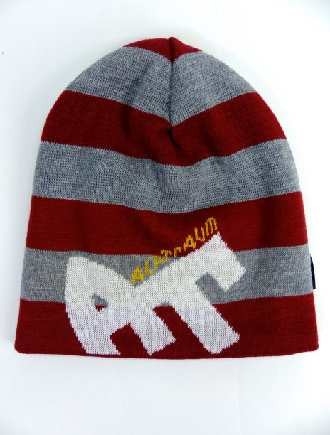 Beanie Blockstripe Sock Bordeaux Grey