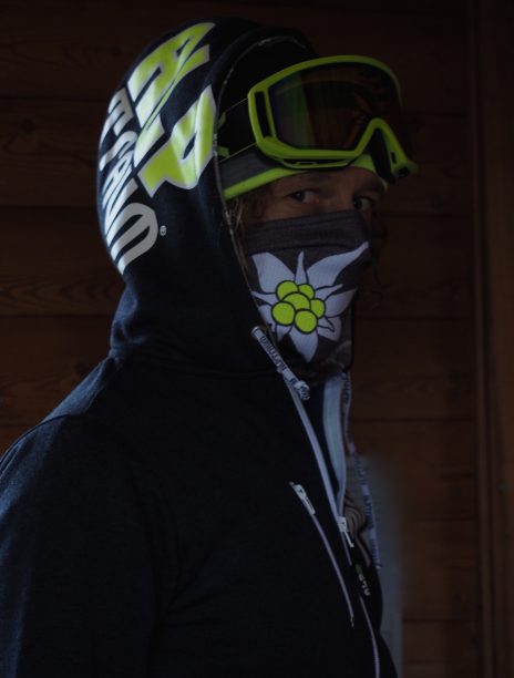 Men Sweatjacke HiFi navy-neonyellow Tubescarf Edelweiß